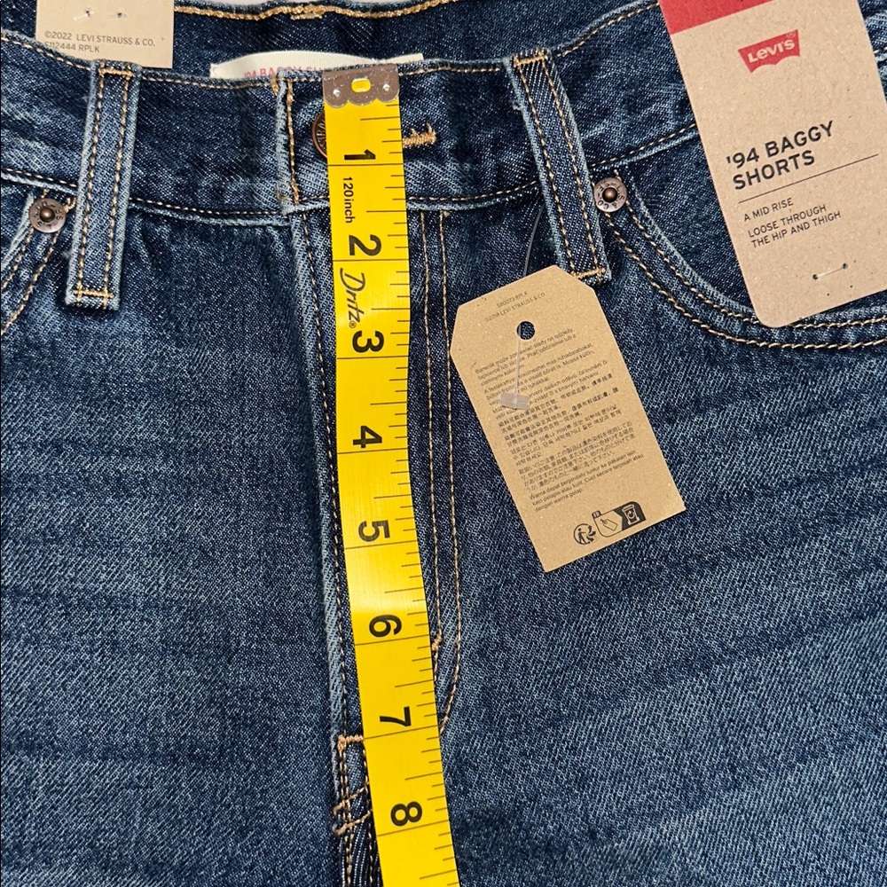 Levi's Dark Blue Denim Shorts with Tags Size 26 - Picture 14 of 16